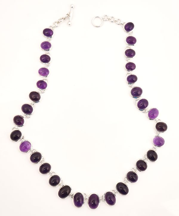 A SILVER AND AMETHYST NECKLACE