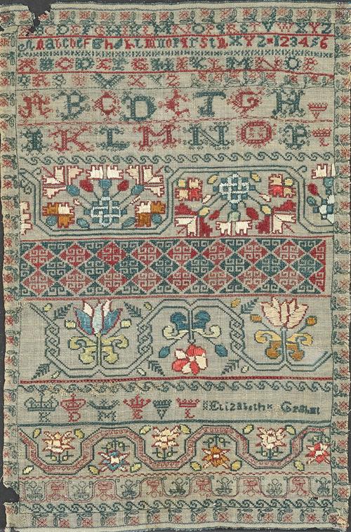 AN ENGLISH NEEDLEWORK SAMPLER BY ELIZABETH GRAEME