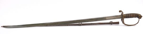 A VICTORIAN 1845 PATTERN INFANTRY OFFICER'S SWORD AND SCABBARD