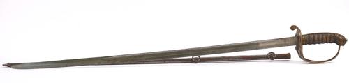 A VICTORIAN 1845 PATTERN INFANTRY OFFICER'S SWORD AND SCABBARD