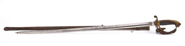 A VICTORIAN 1845 PATTERN INFANTRY OFFICER'S SWORD AND SCABBARD