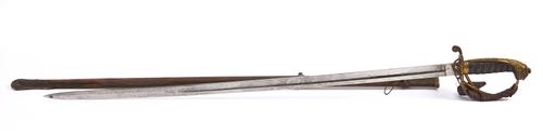 A VICTORIAN 1845 PATTERN INFANTRY OFFICER'S SWORD AND SCABBARD