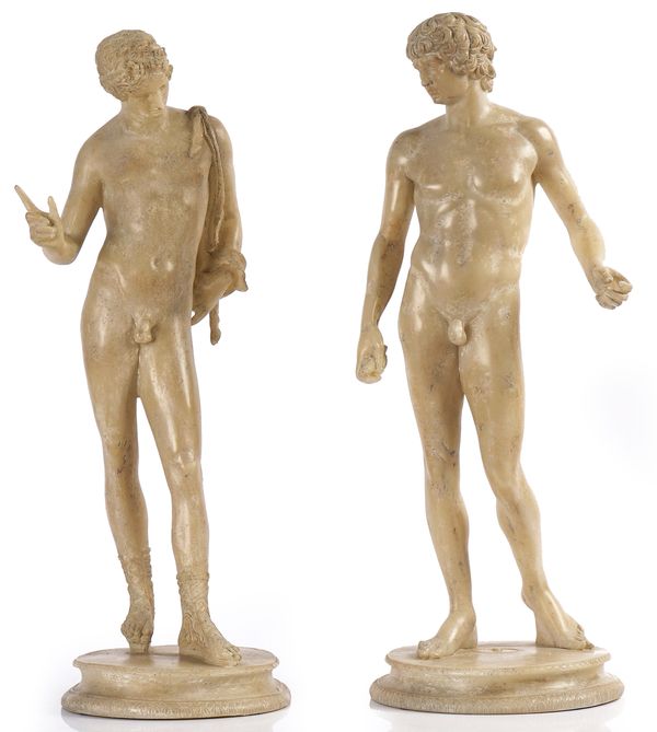 AFTER THE ANTIQUE; A RESIN MODEL OF NARCISSUS AND A CLASSICAL MALE YOUTH (2)