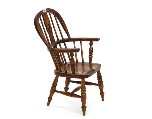 AN EARLY 20TH CENTURY CHILD’S ASH AND ELM WINDSOR CHAIR
