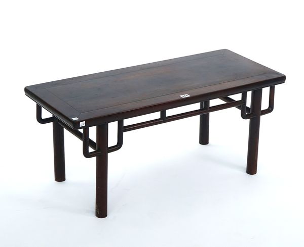 A 19TH CENTURY CHINESE HARDWOOD LOW ALTAR TABLE