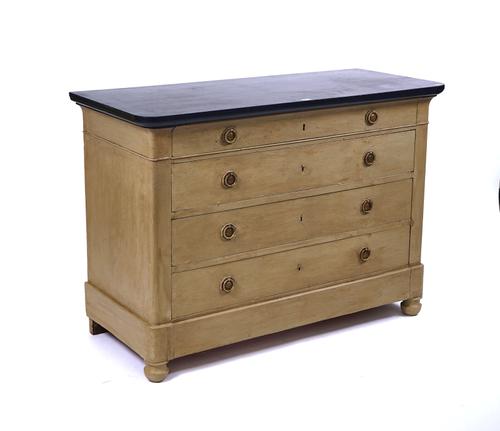 A 19TH CENTURY AND LATER PAINTED FRENCH COMMODE