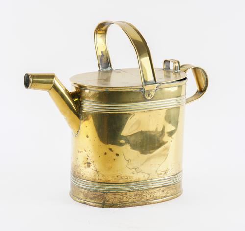 A VICTORIAN BRASS WATERING CAN