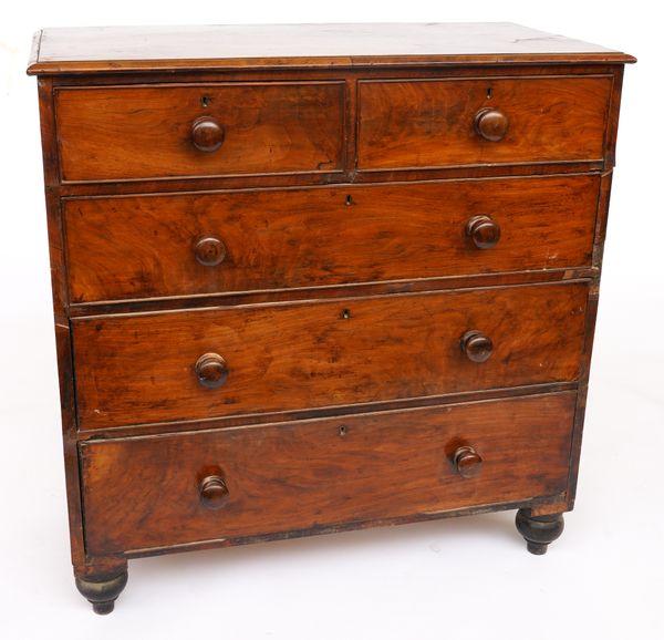 POSSIBLY AUSTRALIAN; A 19TH CENTURY CEDAR CHEST OF DRAWERS