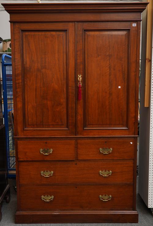 JAS SHOOLBRED; A LATE VICTORIAN WALNUT LINEN PRESS