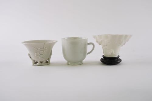 TWO CHINESE BLANC DE CHINE CUPS