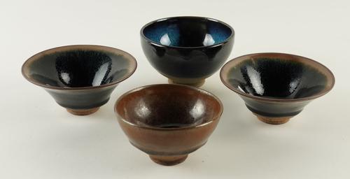 FOUR CHINESE POTTERY SONG STYLE BOWLS (4)