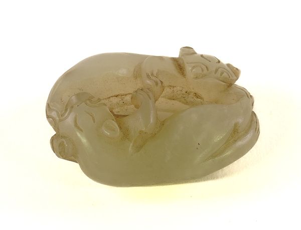 A CHINESE JADE CAT GROUP