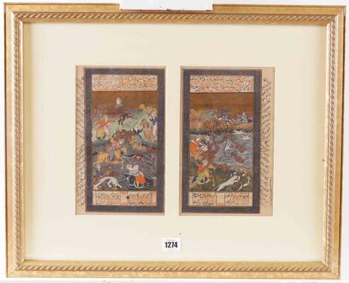 TWO PERSIAN ALBUM PAGES