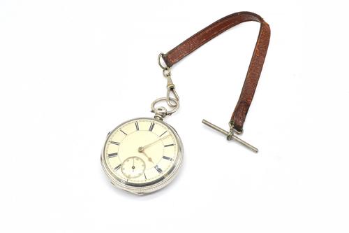 A VICTORIAN SILVER CASED, KEY WIND, OPENFACED GENTLEMAN'S POCKET WATCH