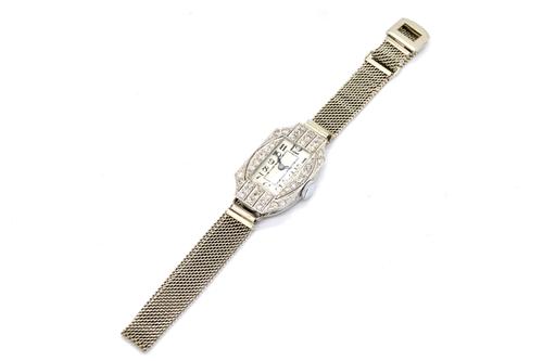 A LADY'S DIAMOND DRESS WRISTWATCH