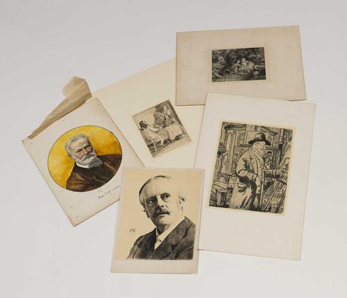 A FOLIO OF UNFRAMED WATERCOLOURS, PRINTS AND PHOTOGRAPHS