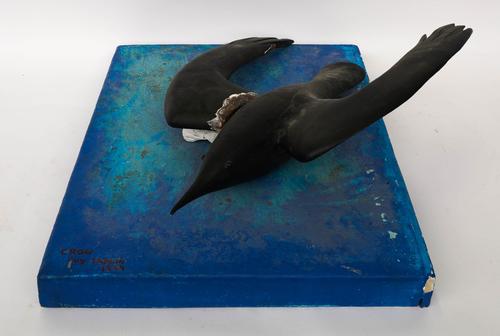 GUY TAPLIN (B.1938); ‘CROW’, PAINTED WOOD AND GESSO