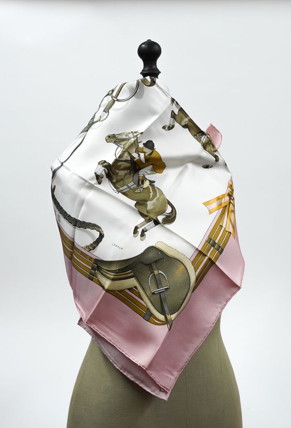 HERMES - 'JUMPING' SILK SCARF BY PHILLIPE LEDOUX