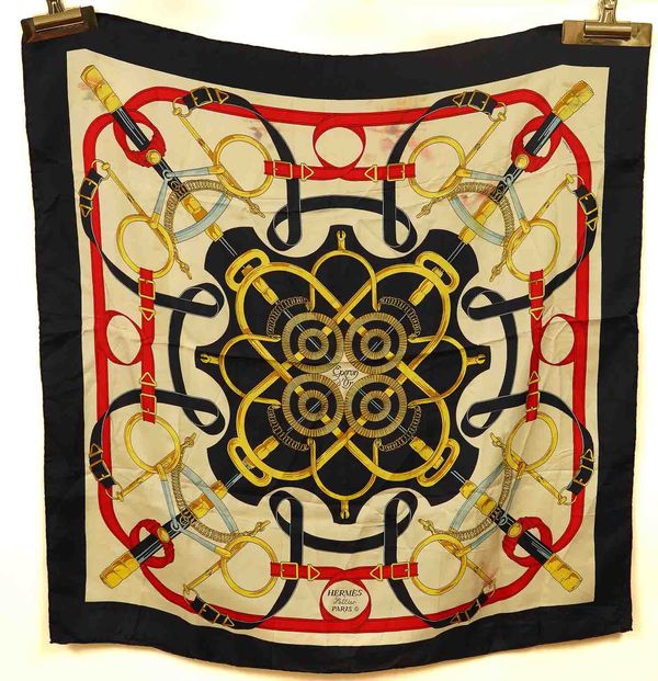 HERMES: THREE SILK SCARVES BY FRANCOIS FACONNET, HENRI D'ORIGNY AND ANOTHER, WITH THREE DESIGNER SCARVES (6)