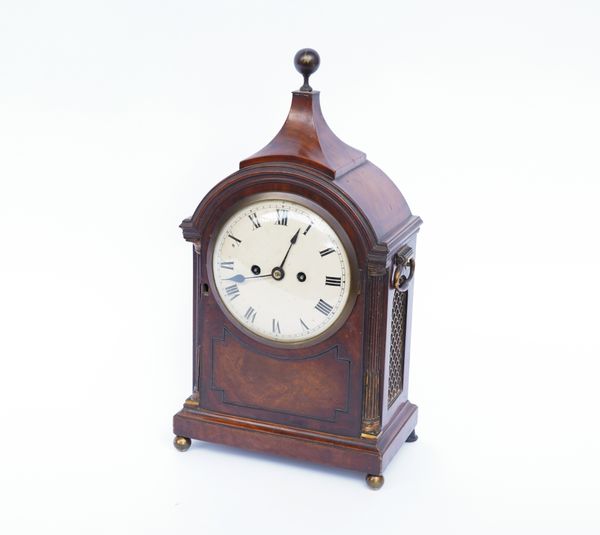 A REGENCY MAHOGANY CASED BRACKET CLOCK