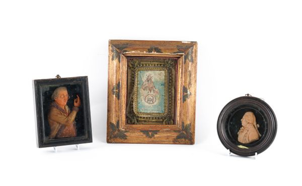 TWO WAX PORTRAITS, ONE PROBABLY OF DAVID GARRICK (3)