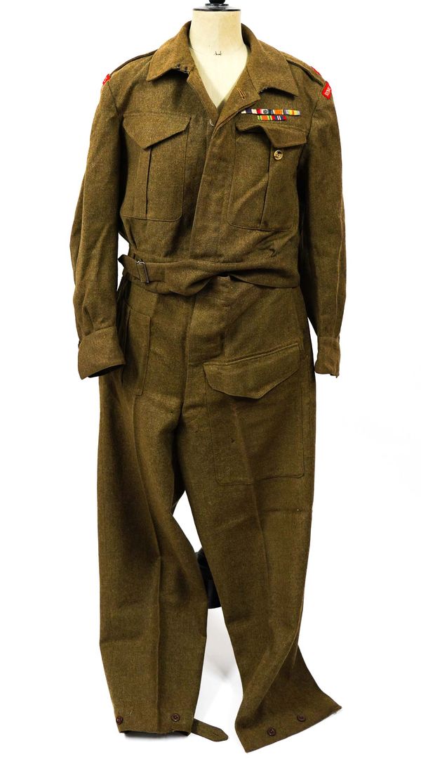 WWII MILITARY UNIFORM BELONGING TO MAJOR HENRY T. LAWDEN, M.C. ROYAL SCOTS FUSILIERS