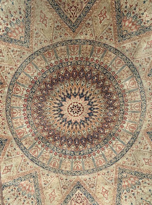A FINE SILK GHOM RUG, PERSIAN