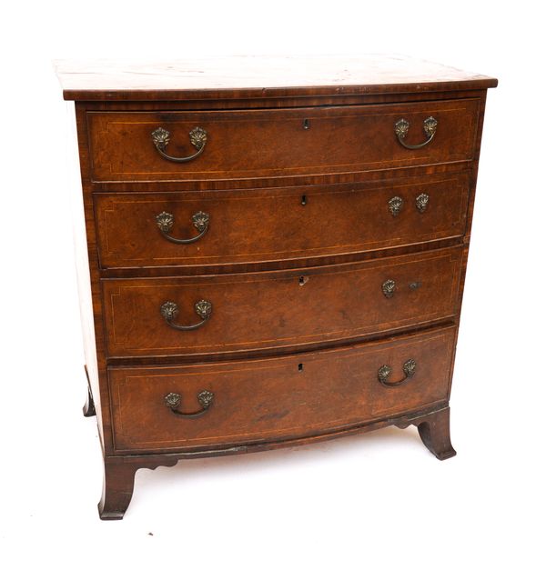 AN EARLY 19TH CENTURY MAHOGANY BOWFRONT CHEST