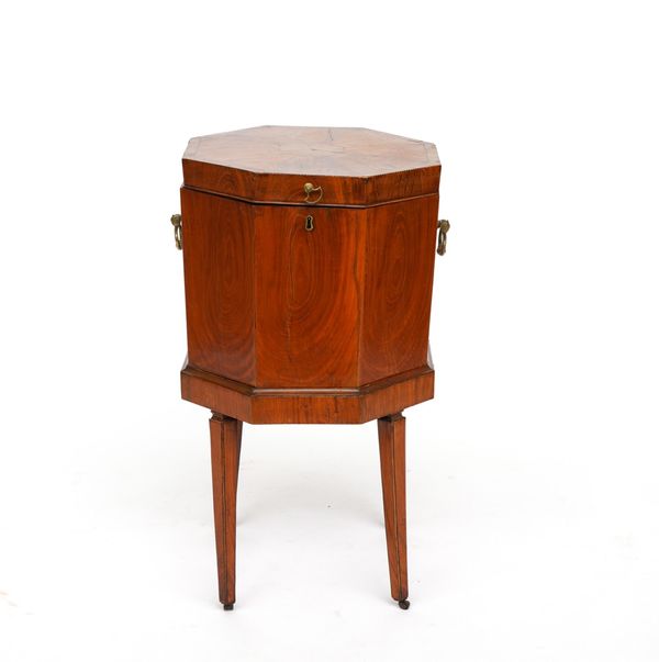 A GEORGE III SATINWOOD OCTAGONAL CELLARETTE