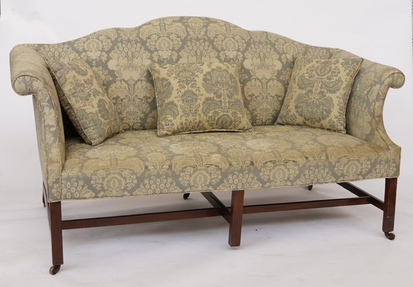 A GEORGE III MAHOGANY HUMP BACK SOFA