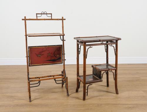 AN AESTHETIC MOVEMENT BAMBOO TWO TIER SIDE TABLE (2)