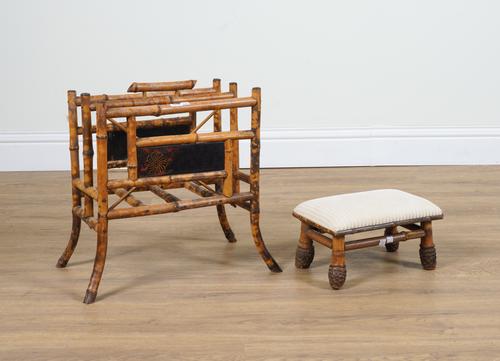 AN EARLY 20TH CENTURY AESTHETIC MOVEMENT BAMBOO TWO DIVISION CANTERBURY (2)