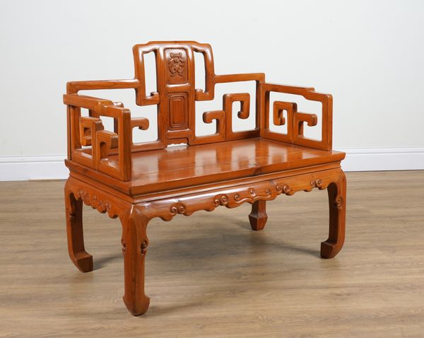 A CHINESE SOFTWOOD BENCH