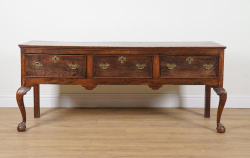 A GEORGE III OAK DRESSER BASE
