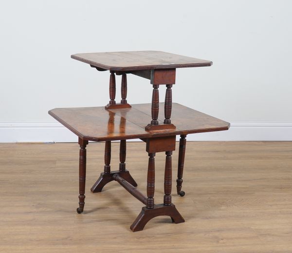 A LATE VICTORIAN WALNUT DOUBLE HEIGHT SUTHERLAND TABLE