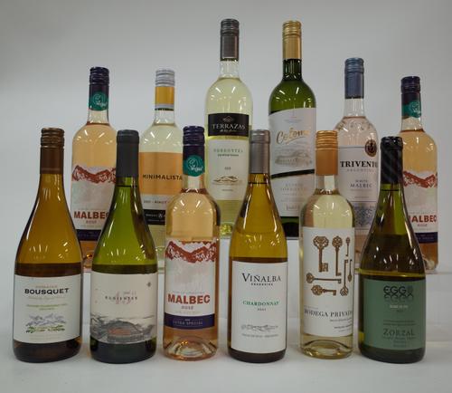 12 BOTTLES ARGENTINIAN WHITE AND ROSÉ WINE