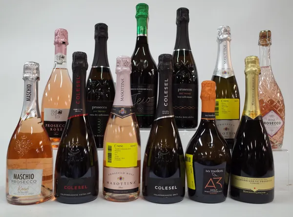 12 BOTTLES WHITE AND ROSÉ PROSECCO