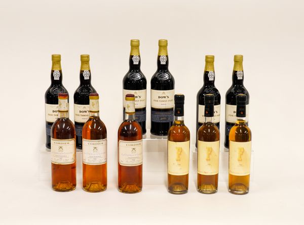 TWELVE BOTTLES OF MIXED WINES AND SPIRITS INCLUDING SIX BOTTLES OF DOW’S FINE TAWNY PORT (12)