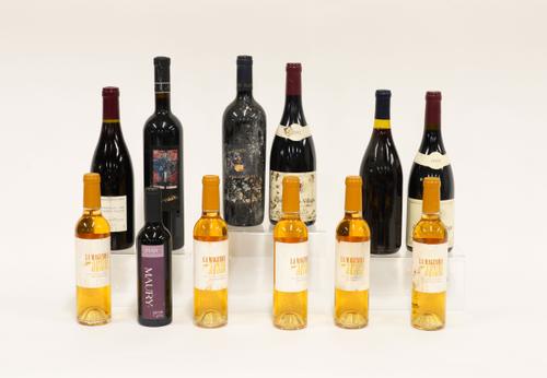 TWELVE BOTTLES OF MIXED WINES INCLUDING TWO BOTTLES OF COTE DE NUITS-VILLAGES 2001 (12)