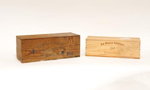 REVISED DESCRIPTION; A LE PETIT CHEVAL 2005 DOUBLE MAGNUM AND A BOTTLE OF CHATEAU CANON PREMIERE GRAND CRU 1971, POSSIBLY A REHOBOAM  (2)