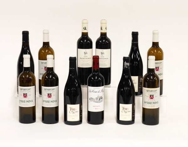TWELVE BOTTLES OF MIXED WINES INCLUDING THREE BOTTLES OF DOMAINE DES ROCHES NEUVES TERRES CHAUDES 2015 AND ONE 2013 (12)