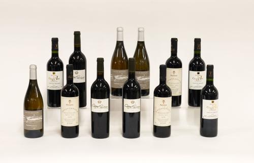 TWELVE BOTTLES OF MIXED WINES INCLUDING THREE BOTTLES OF SOCIANDO MALLET JEAN GAUTREAU HAUT MEDOC 2001 (12)