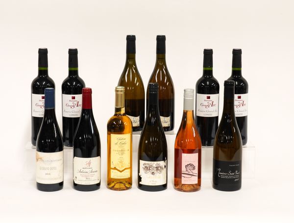 TWELVE BOTTLES OF MIXED WINES INCLUDING FOUR BOTTLES OF DOME DU GRAND ARC CORBIERS 2015 (12)