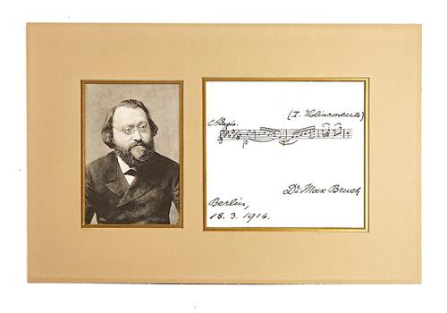 BRUCH, Max (1838-1920). A manuscript musical quotation from the slow movement of the Violin Concerto.