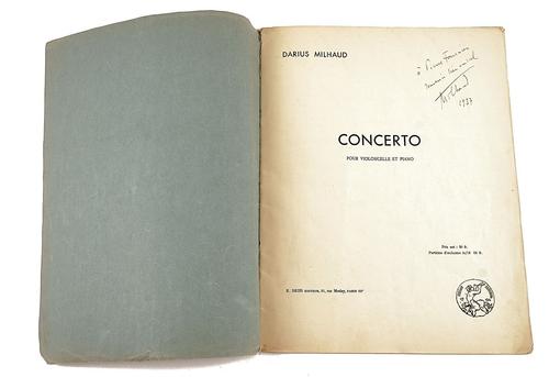 MILHAUD, Darius (1892-1974). A folded sheet with quotations from 7 of his string quartets in the composer's hand. With 3 other related items. (4)