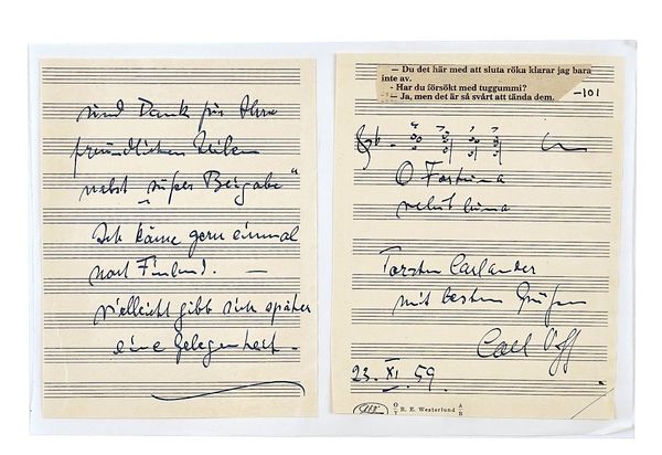 MUSIC MISCELLANY - A large collection of autograph letters, cards, etc, by composers, musicians, music publishers and others. (qty)