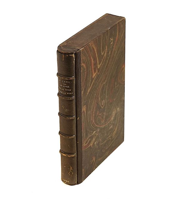 LOTI, Pierre (1850-1923).  Le Livre de la Pitié et de la Mort, Paris, 1891, FINELY BOUND in crushed morocco. FIRST EDITION. NUMBER 25 OF 25 COPIES "sur Impérial du Japon."