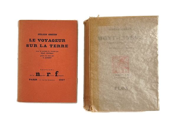 GREEN, Julien (1900-98).  Le Voyageur sur la Terre, Paris, 1927, original wrappers. FIRST EDITION. ONE OF 120 "HORS COMMERCE" COPIES, PRESENTATION COPY. With another book. (2)
