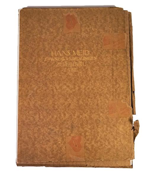 MEID, Hans (1883-1957, illustrator). Zwanzig Radierungen zur Bibel, Leipzig, 1916-19, unbound, as issued, in 2 portfolios. Limited edition. (2)