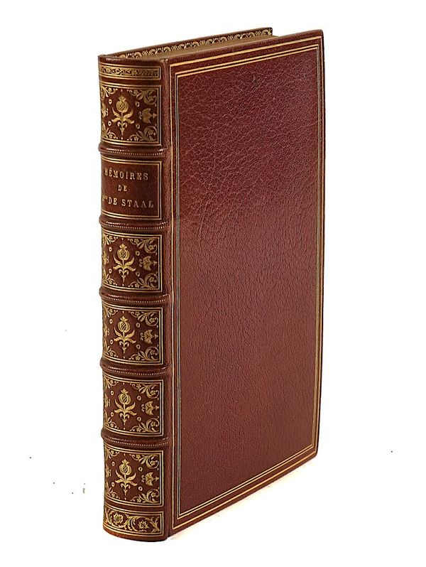 MARGUERITE DE LAUNAY, baronne de Staal (1684-1750).  Mémoires, Paris, 1891, etched illustrations in 2 states, VERY FINELY BOUND in contemporary crushed burgundy morocco gilt by Marius Michel.